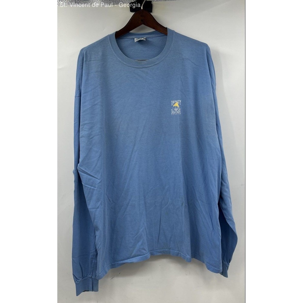 Anvil The Salty Dog Cafe Men's 2XL Blue Yellow 80s Vintage